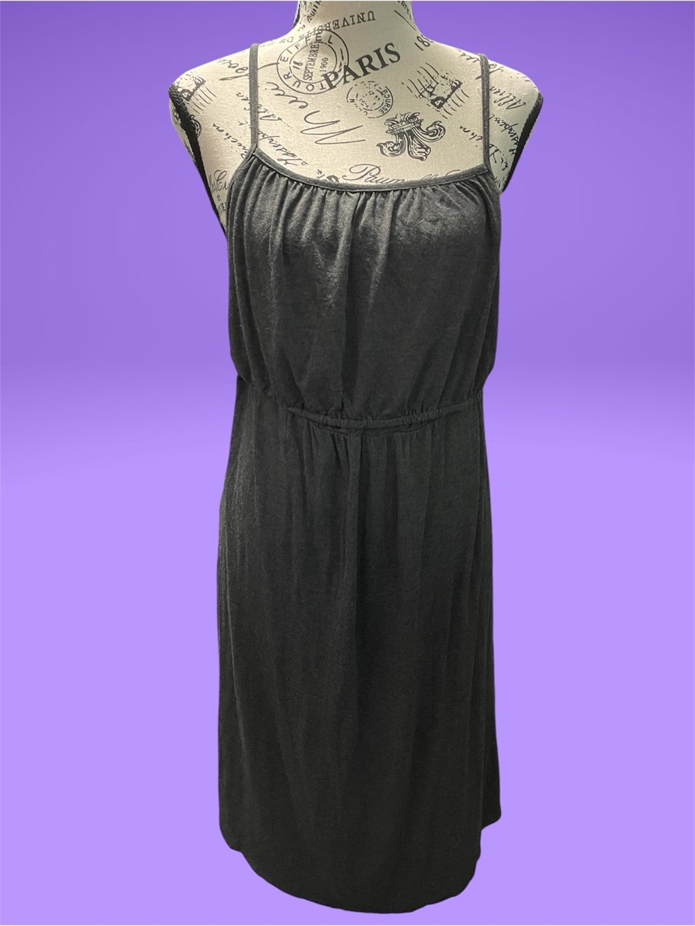 Ekouauer Charcoal Maternity/Nursing Spaghetti Strap Slip Dress